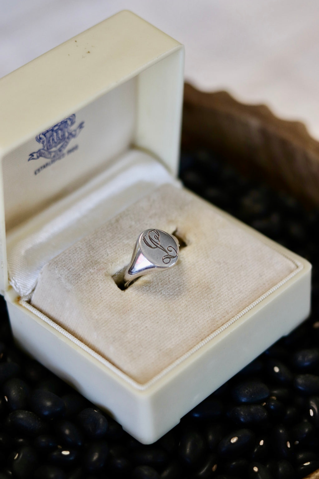 "L" Signet Ring 925 Size 4.75