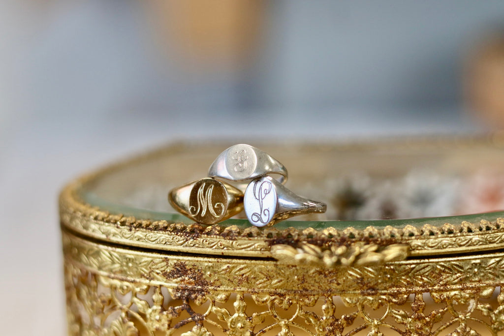 "M" Signet Ring Size 4.75 1940/60s