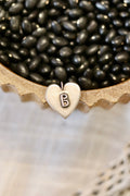Vintage "B" Heart Initial Charm 925
