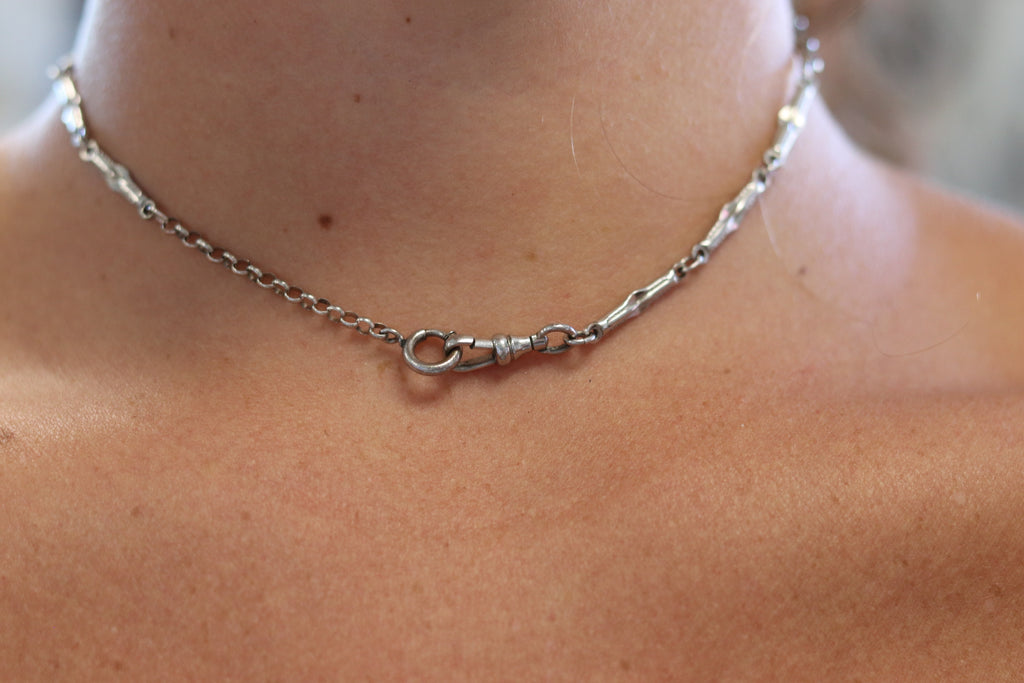 White G.F Pocket watch chain 1920s