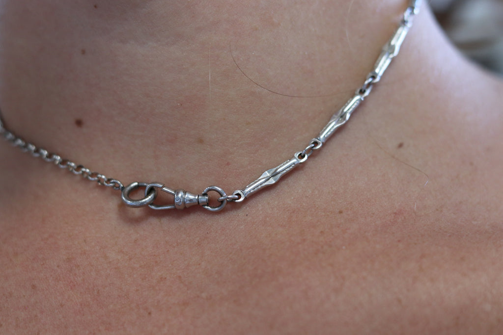White G.F Pocket watch chain 1920s