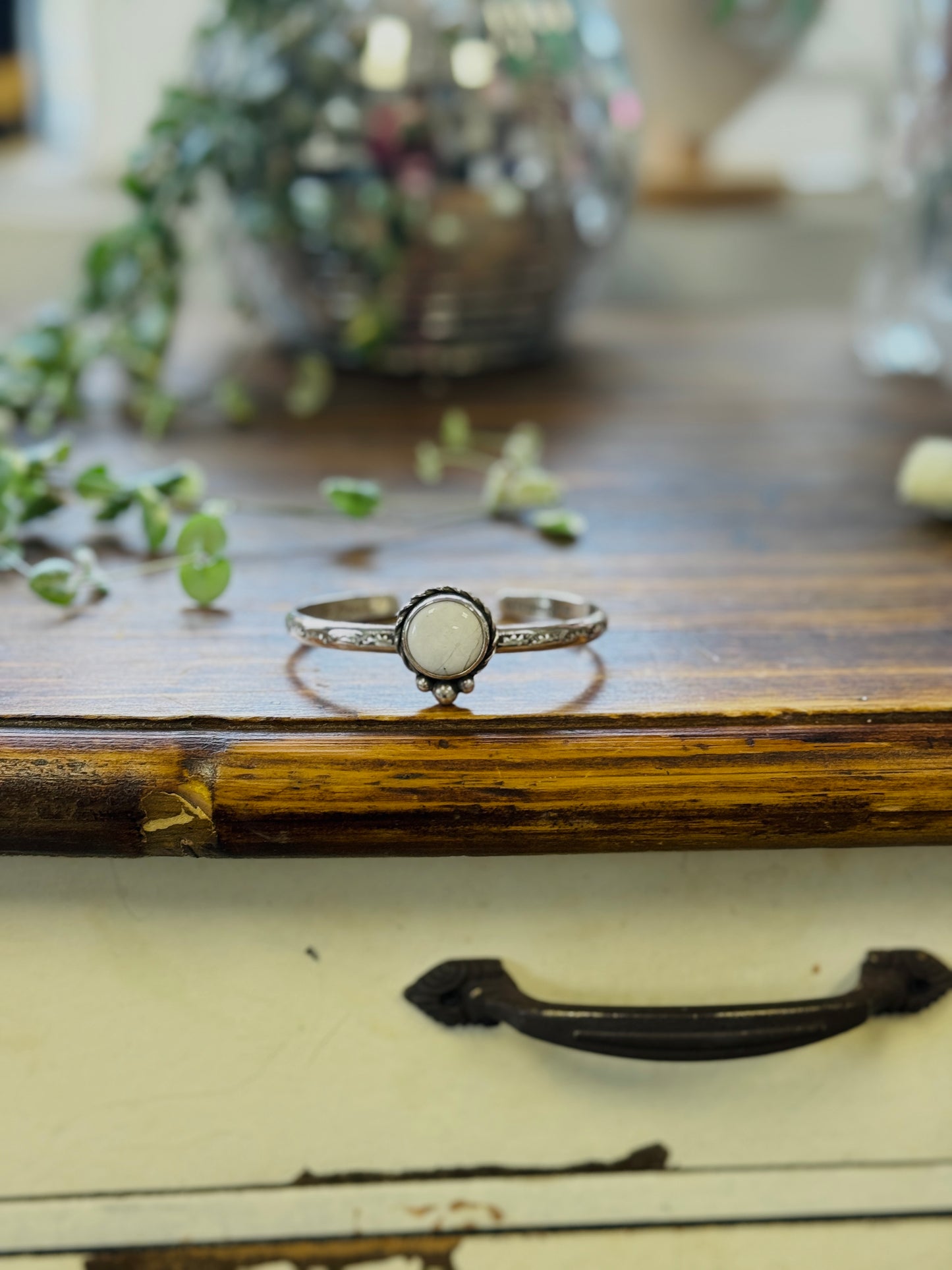 White Buffalo Stamped Cuff