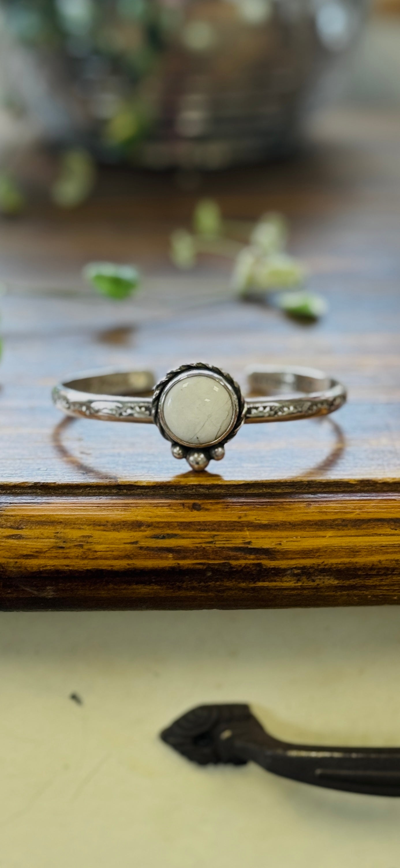 White Buffalo Stamped Cuff