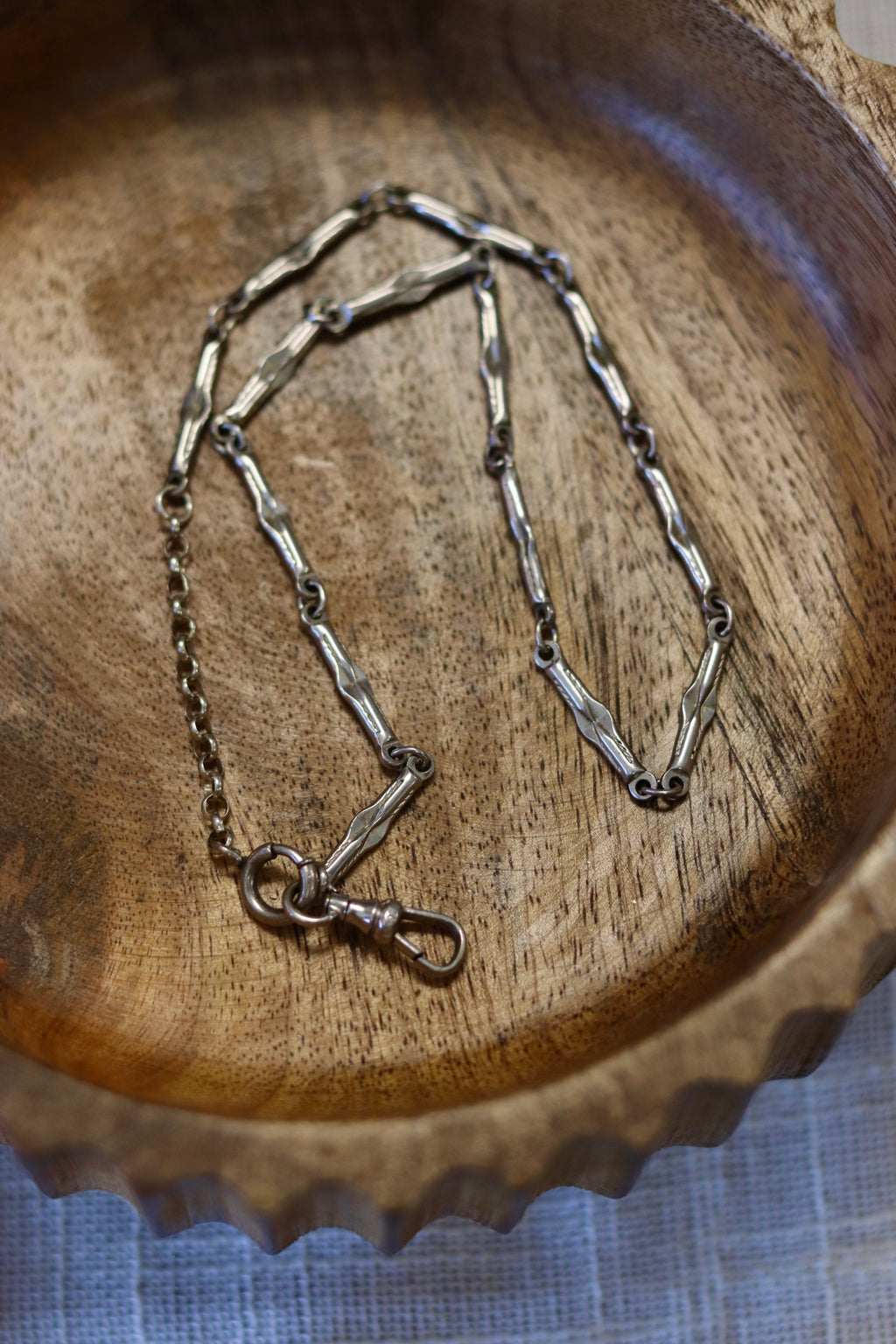 White G.F Pocket watch chain 1920s
