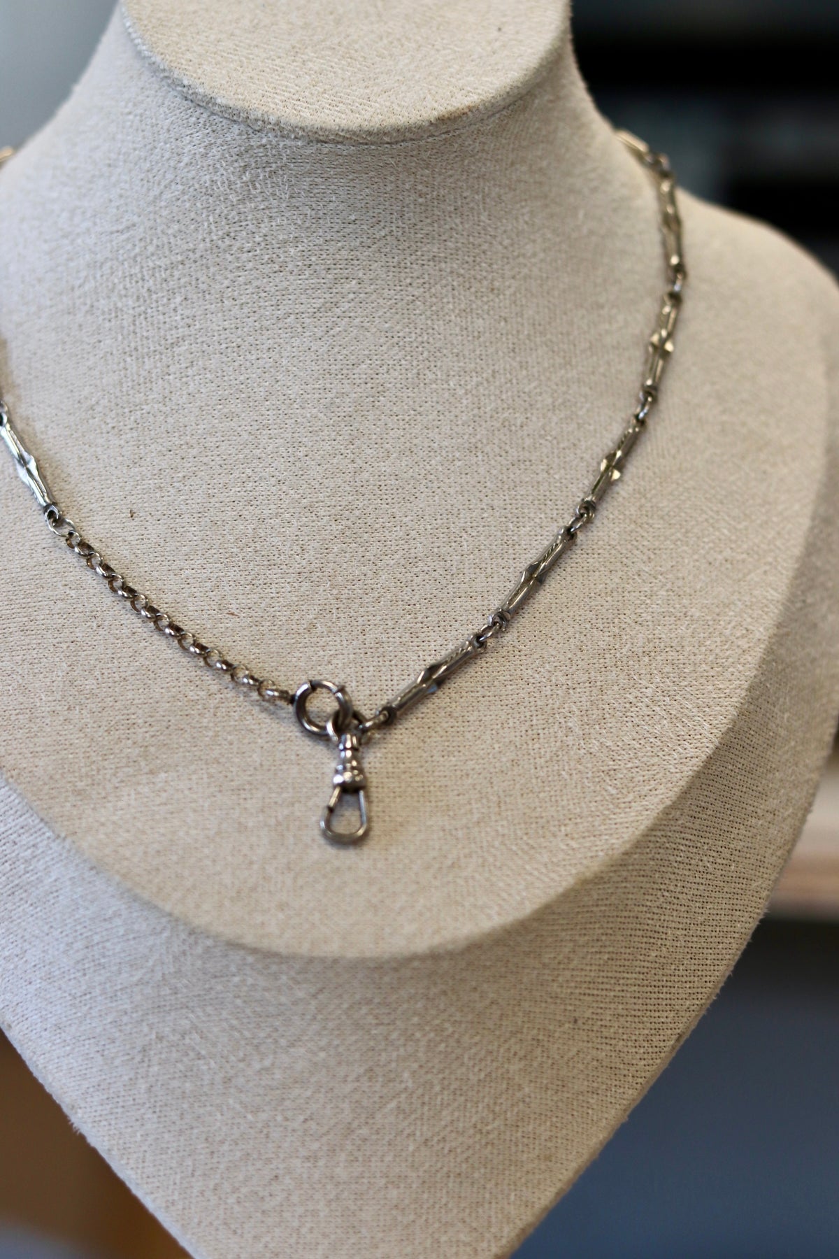 White G.F Pocket watch chain 1920s