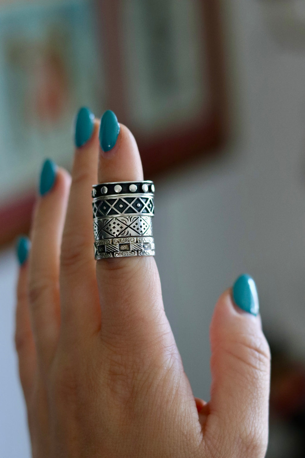 Vintage Studded/Rosary Ring Size 6
