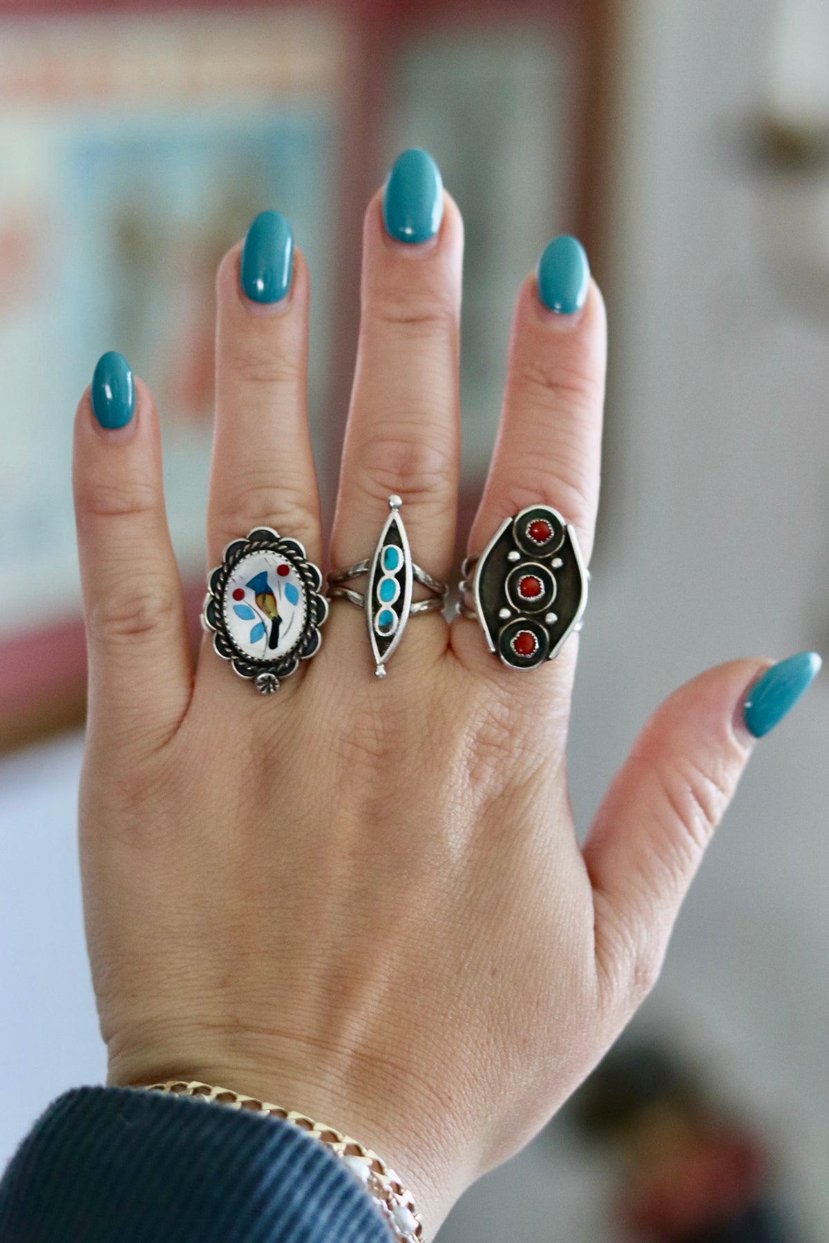 Zuni Bluejay Ring Sz. 7