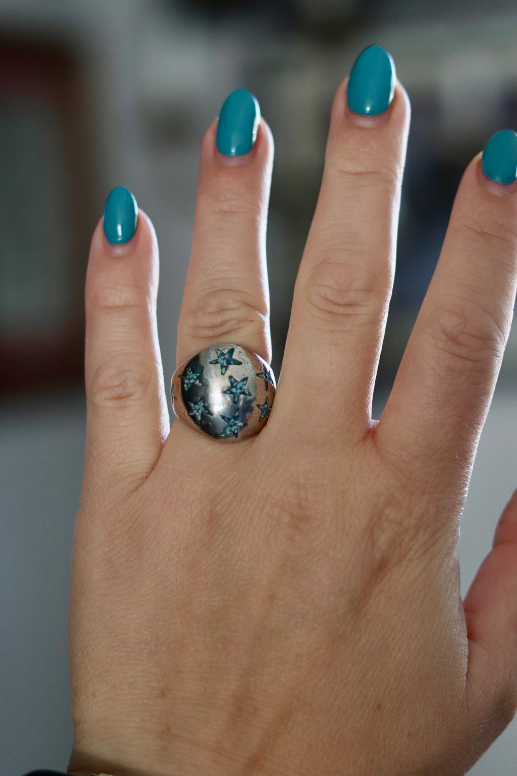 Taxco Star Domed Ring Sz. 6