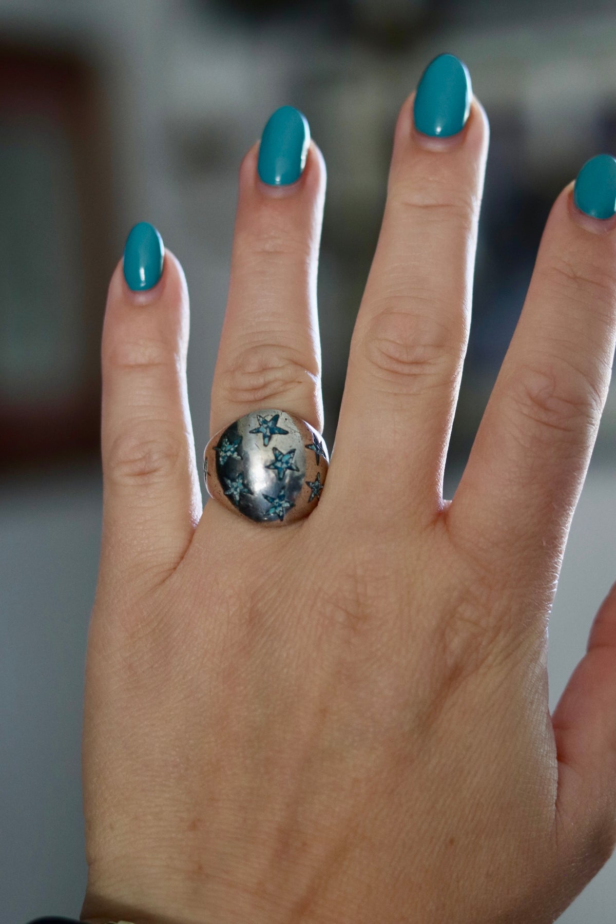 Taxco Star Domed Ring Sz. 6