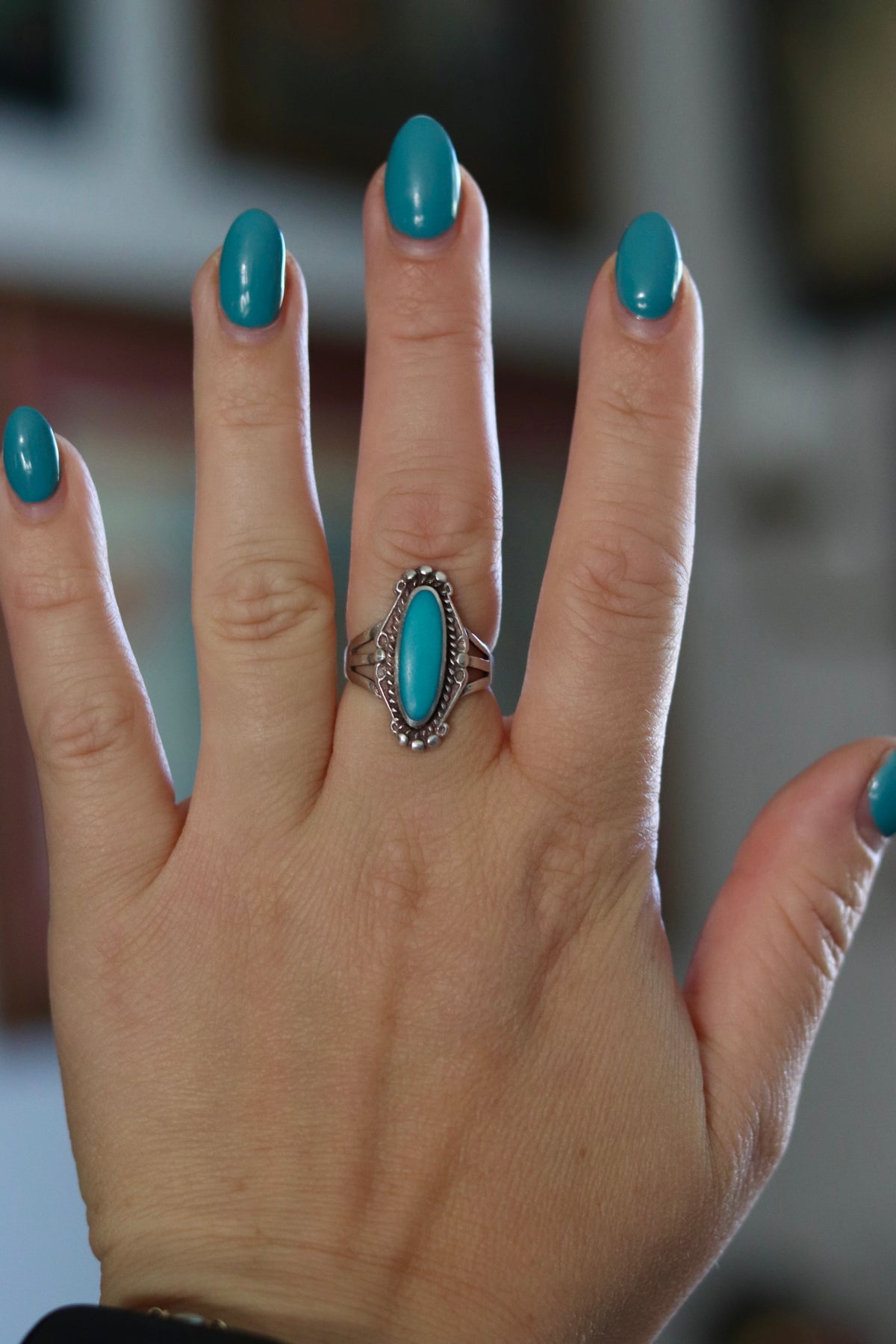 Vintage Native Turquiose Ring size 7.5