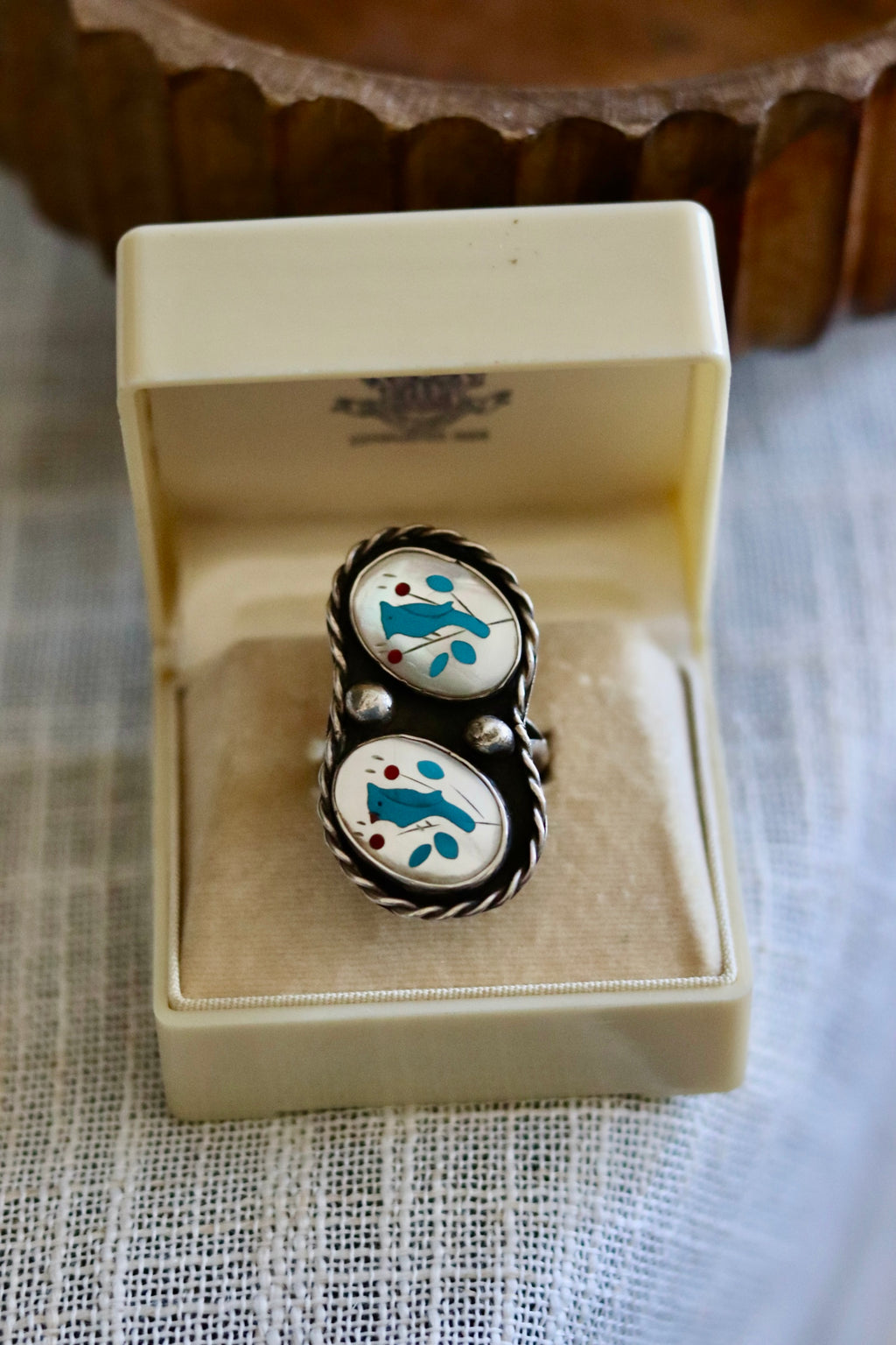 Vintage Double Bluejay Ring Size 10