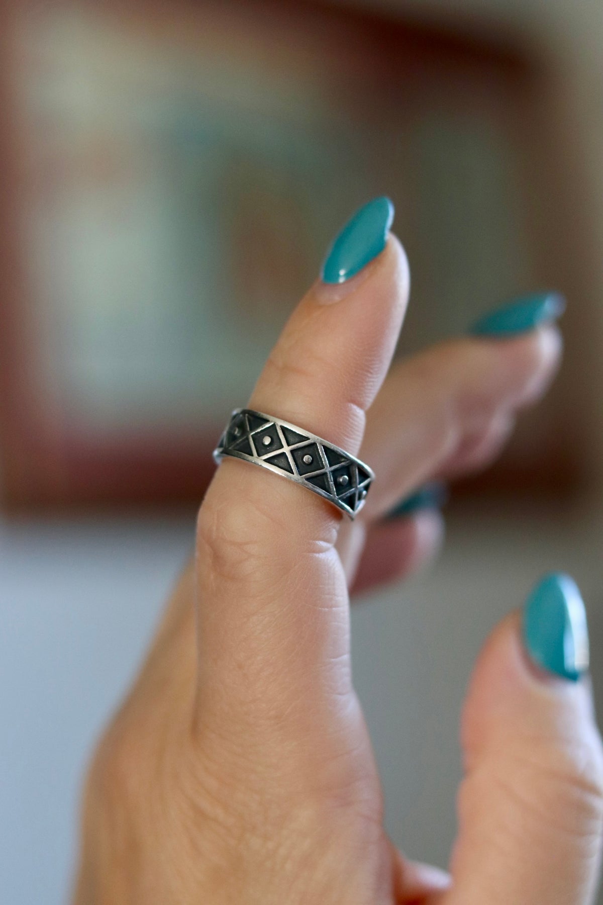 Vintage Taxco aztec ring size 7