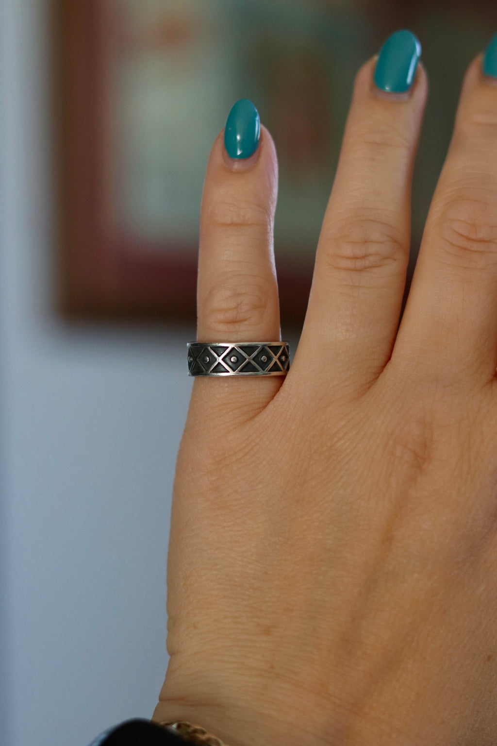 Vintage Taxco aztec ring size 7