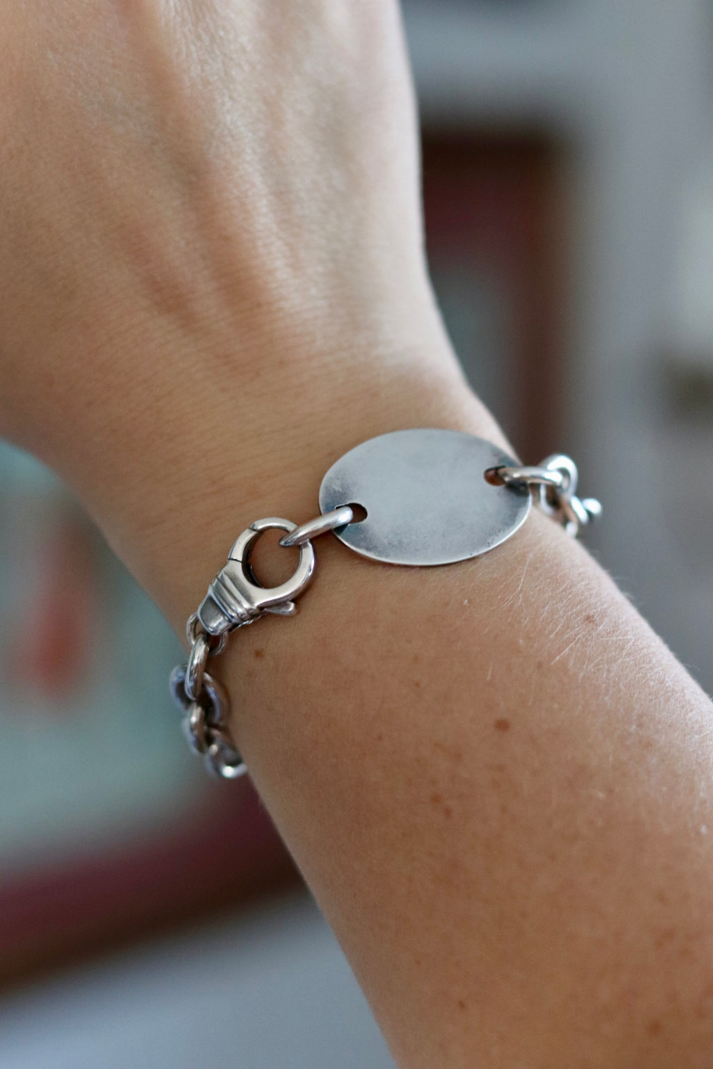Sterling Silver Dog Tag Bracelet