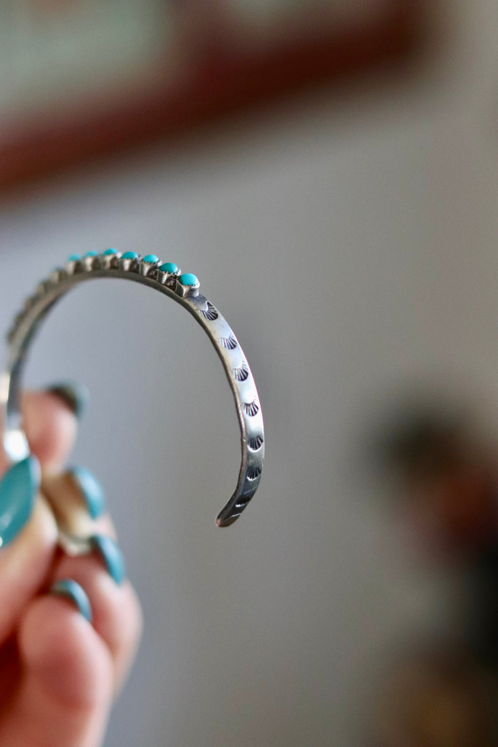 Zuni Snake Eye Old Pawn Turquoise Cuff