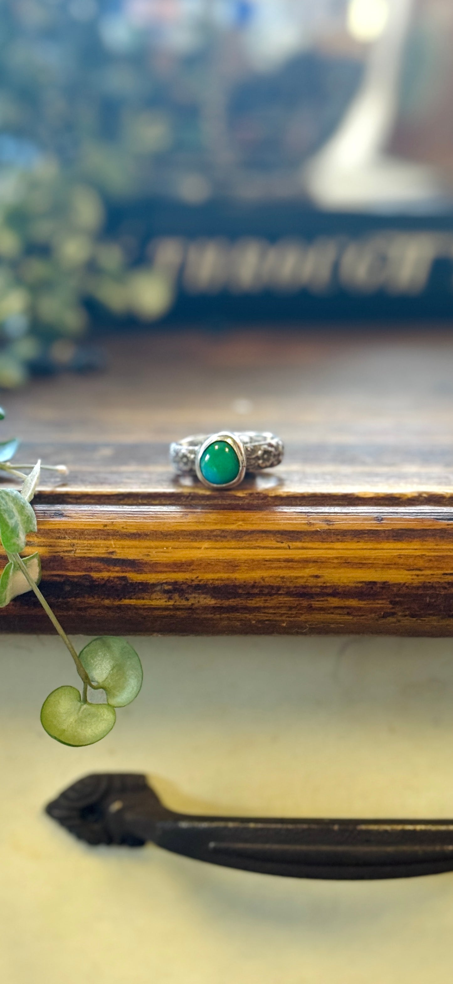 Wild Rose Turquoise Ring Size 7.5