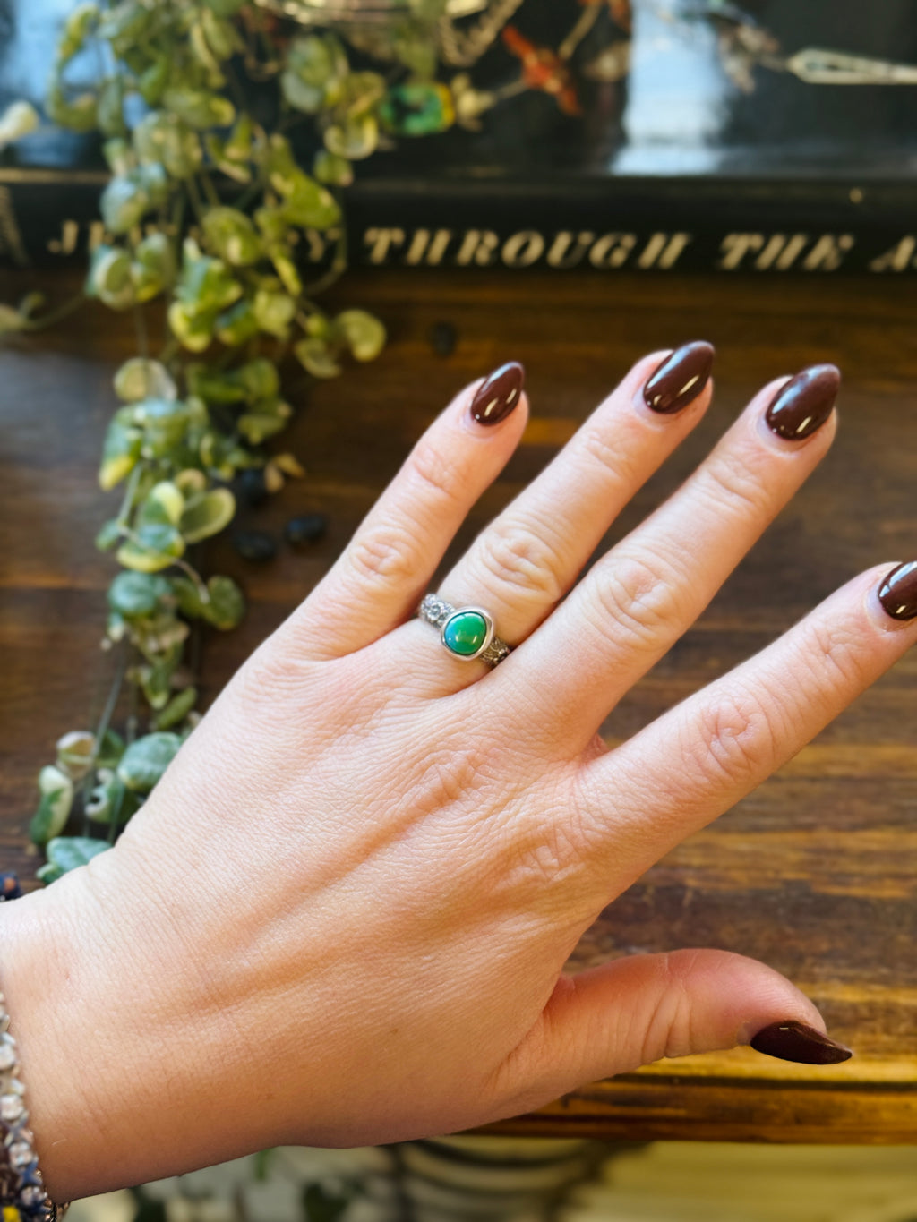 Wild Rose Turquoise Ring Size 7.5