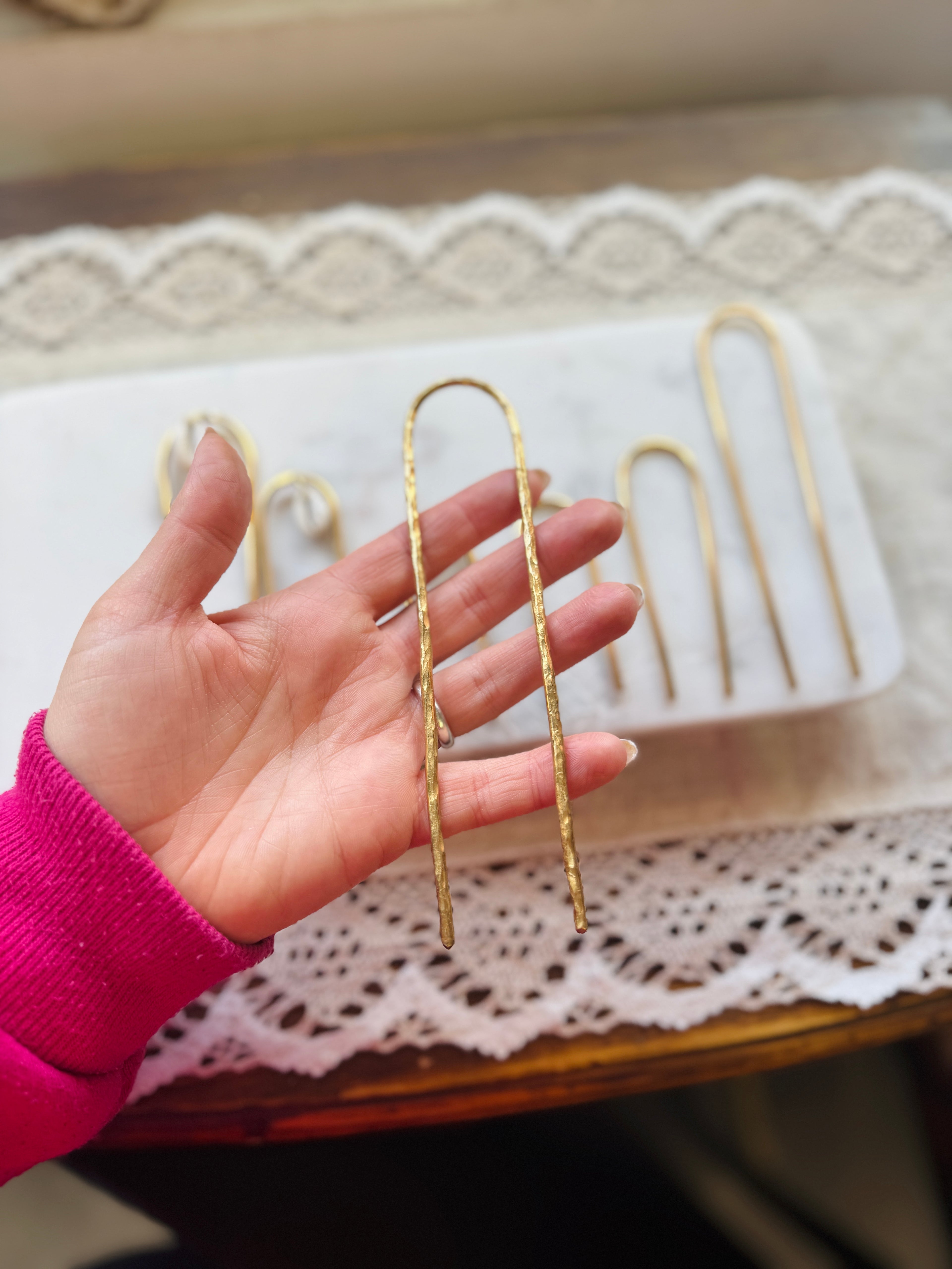 Brass Hair Forks