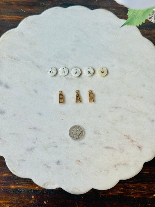 Mother of Pearl Initial Charms